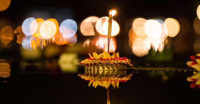 Loy,Krathong,Day,Festival,Thailand,.,Nice,Bokeh,And,Soft